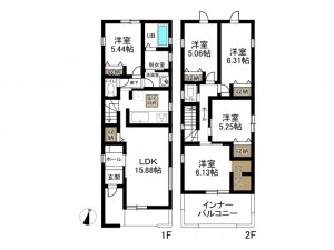 豊田市永覚新町、新築一戸建ての間取り画像です