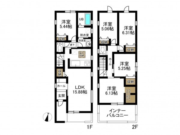 豊田市永覚新町、新築一戸建ての間取り画像です
