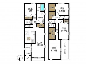 豊田市永覚新町、新築一戸建ての間取り画像です