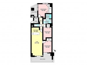 豊田市御幸本町、マンションの間取り画像です