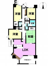 豊田市田中町、マンションの間取り画像です