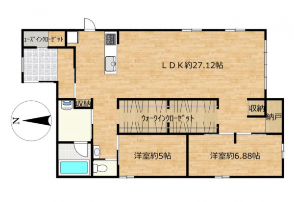 豊田市西中山町、中古一戸建ての間取り画像です