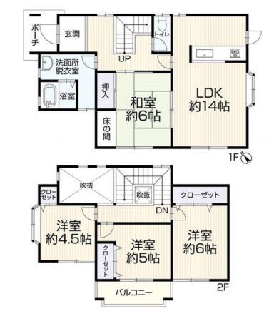 豊田市市木町、中古一戸建ての間取り画像です