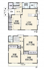 豊田市上原町、中古一戸建ての間取り画像です