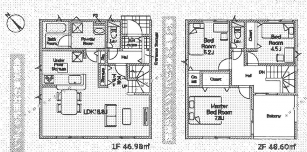 豊田市大林町、新築一戸建ての間取り画像です