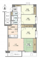 豊田市山之手、マンションの間取り画像です