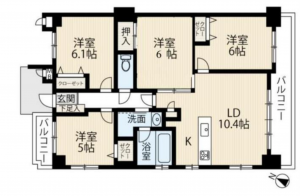 豊田市大林町、マンションの間取り画像です