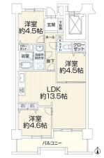 豊田市田中町、マンションの間取り画像です