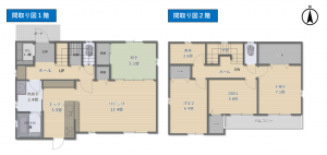 豊田市伊保町、中古一戸建ての間取り画像です