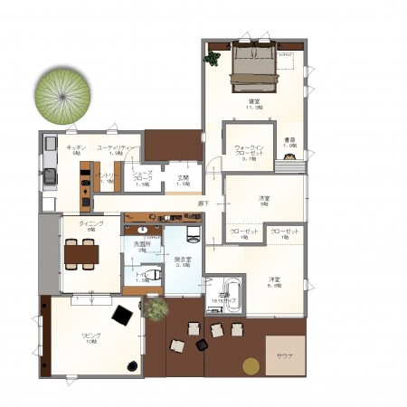 豊田市扶桑町、新築一戸建ての間取り画像です