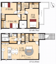 豊田市畝部東町、新築一戸建ての間取り画像です