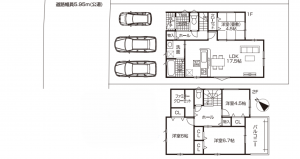 豊田市市木町、新築一戸建ての間取り画像です