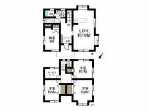 豊田市松平志賀町、中古一戸建ての間取り画像です