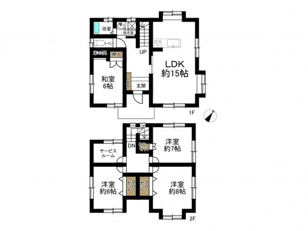 豊田市松平志賀町、中古一戸建ての間取り画像です