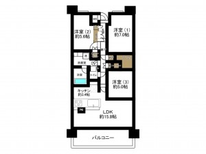 豊田市四郷町、マンションの間取り画像です