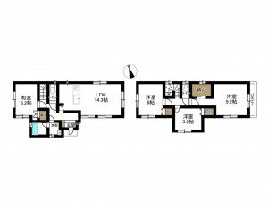 豊田市志賀町、中古一戸建ての間取り画像です