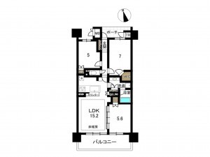 豊田市浄水町、マンションの間取り画像です