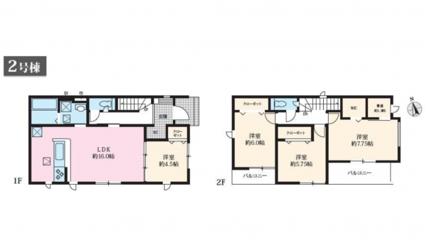 豊田市美里、新築一戸建ての間取り画像です