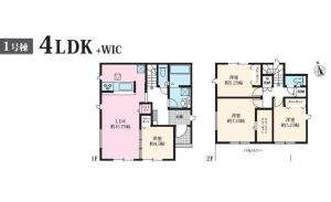 豊田市美里、新築一戸建ての間取り画像です