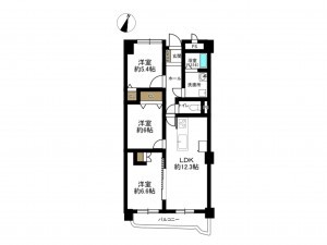 豊田市田中町、マンションの間取り画像です