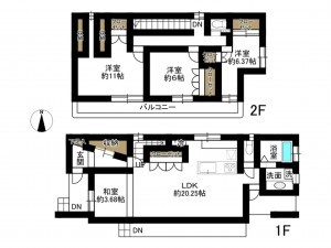 豊田市竹生町、中古一戸建ての間取り画像です