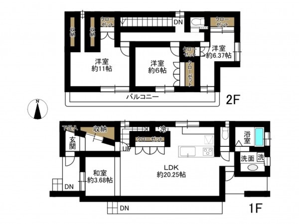 豊田市竹生町、中古一戸建ての間取り画像です