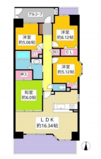 豊田市柿本町、マンションの間取り画像です