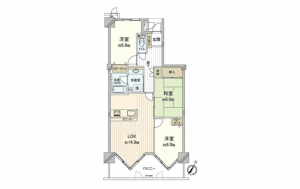 豊田市新生町、マンションの間取り画像です