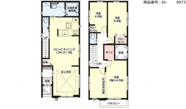豊田市美里、新築一戸建ての間取り画像です