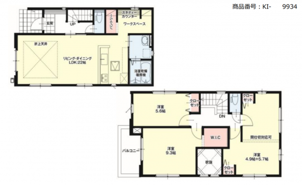 豊田市美里、新築一戸建ての間取り画像です