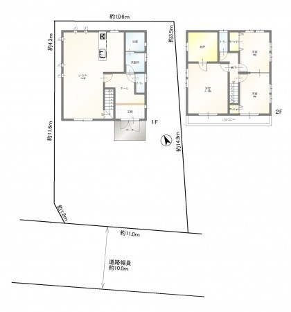豊田市西広瀬町、中古一戸建ての間取り画像です