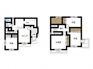 豊田市亀首町、中古一戸建ての間取り画像です