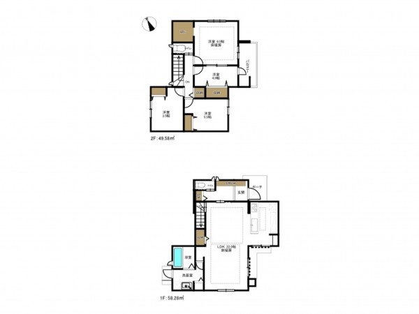 豊田市小坂町、新築一戸建ての間取り画像です