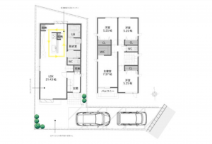 豊田市平和町、新築一戸建ての間取り画像です