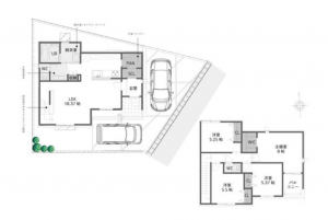 豊田市平和町、新築一戸建ての間取り画像です