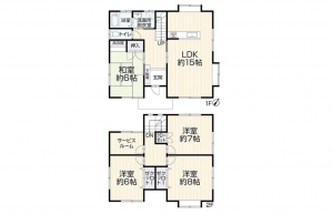豊田市松平志賀町、中古一戸建ての間取り画像です