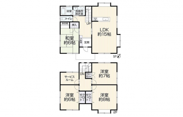 豊田市松平志賀町、中古一戸建ての間取り画像です