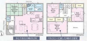 豊田市花本町、新築一戸建ての間取り画像です