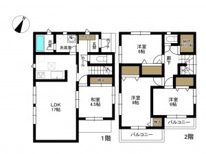 豊田市御幸本町、中古一戸建ての間取り画像です