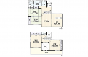 豊田市平山町、中古一戸建ての間取り画像です