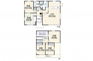 豊田市京ケ峰、中古一戸建ての間取り画像です