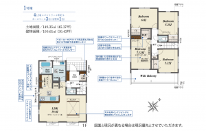 豊田市鴛鴨町、新築一戸建ての間取り画像です
