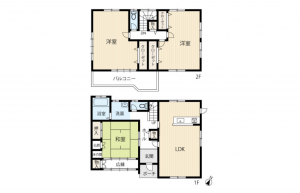 豊田市篠原町、中古一戸建ての間取り画像です
