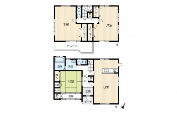 豊田市篠原町、中古一戸建ての間取り画像です