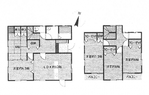 豊田市西中山町、中古一戸建ての間取り画像です
