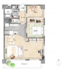 豊田市梅坪町、マンションの間取り画像です