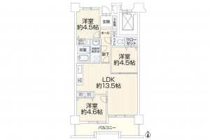 豊田市田中町、マンションの間取り画像です
