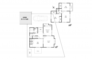 豊田市平戸橋町、中古一戸建ての間取り画像です
