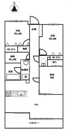 豊田市寿町、マンションの間取り画像です
