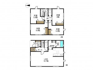 豊田市田中町、中古一戸建ての間取り画像です